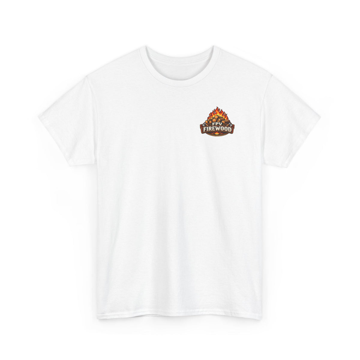 Firewood Logo T‑Shirt — Retro Campfire Graphic Tee