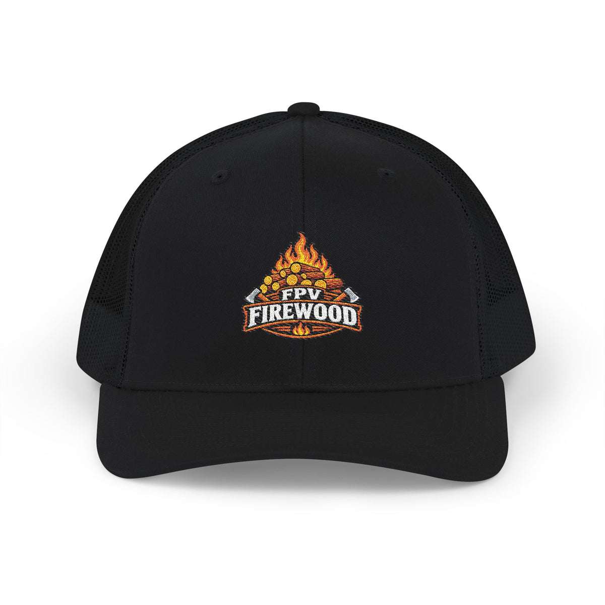 Firewood Campfire Logo Trucker Cap | Embroidered Mesh Snapback