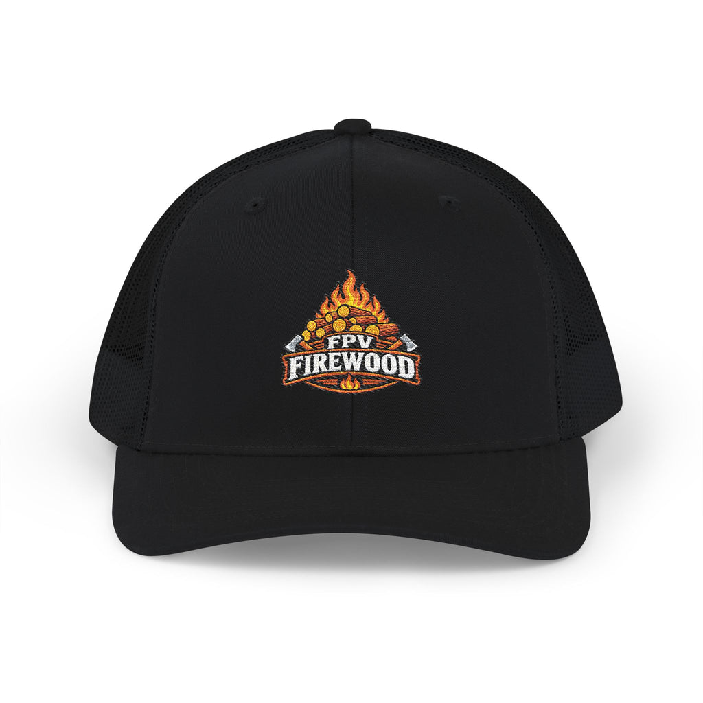 FPV Firewood Campfire Logo Trucker Cap | Embroidered Mesh Snapback