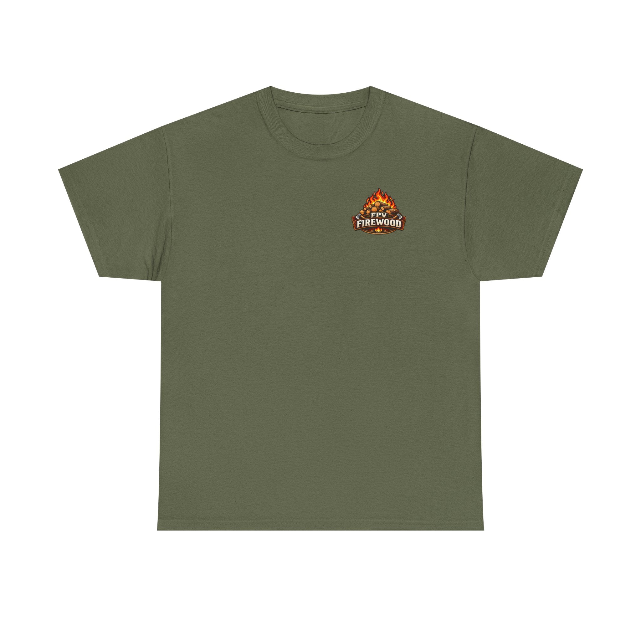 Firewood Logo T‑Shirt — Retro Campfire Graphic Tee
