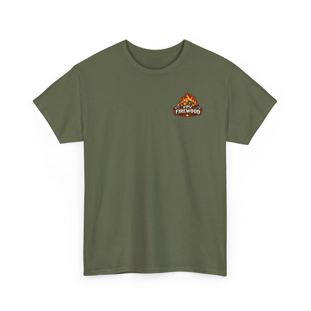Firewood Logo T‑Shirt — Retro Campfire Graphic Tee
