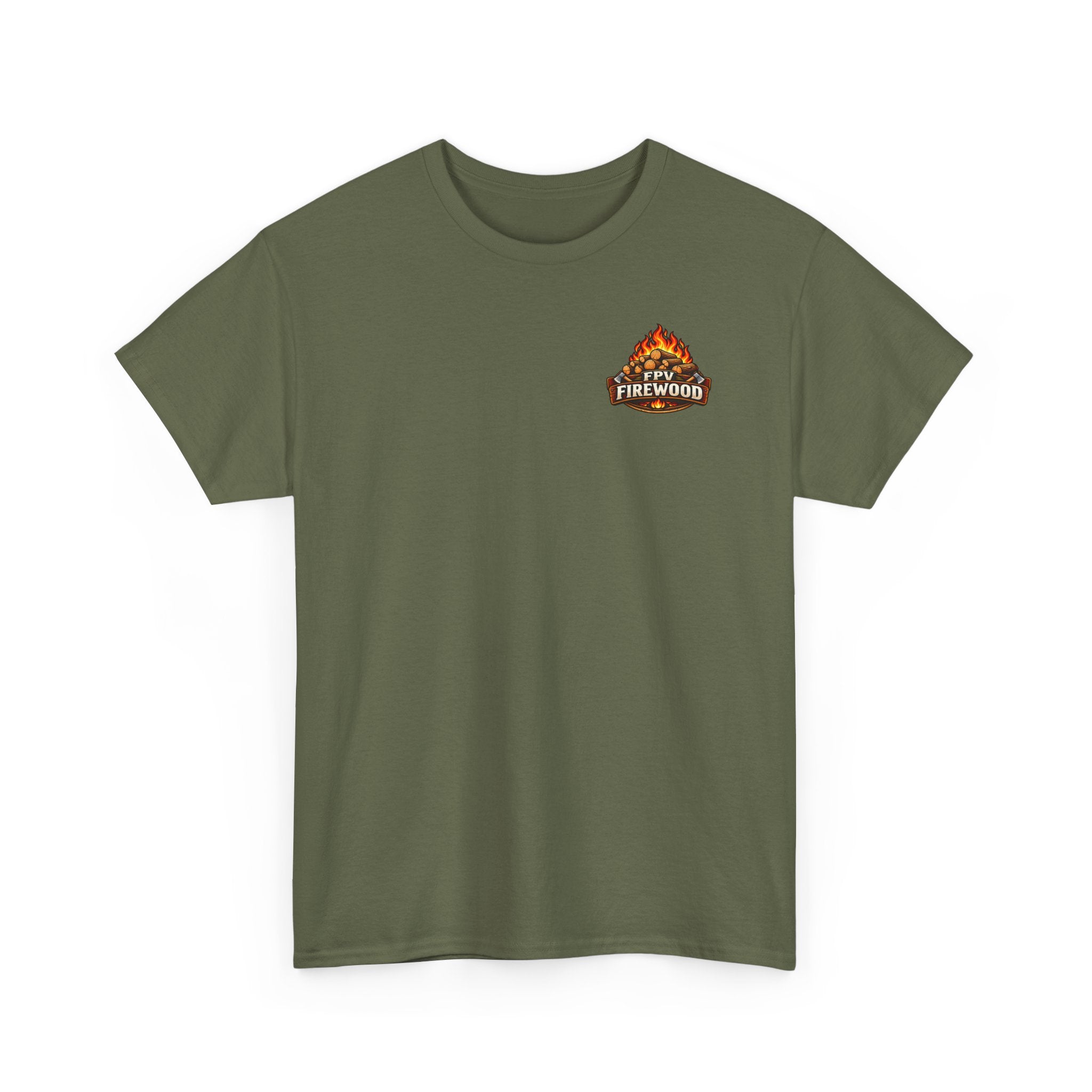 Firewood Logo T‑Shirt — Retro Campfire Graphic Tee