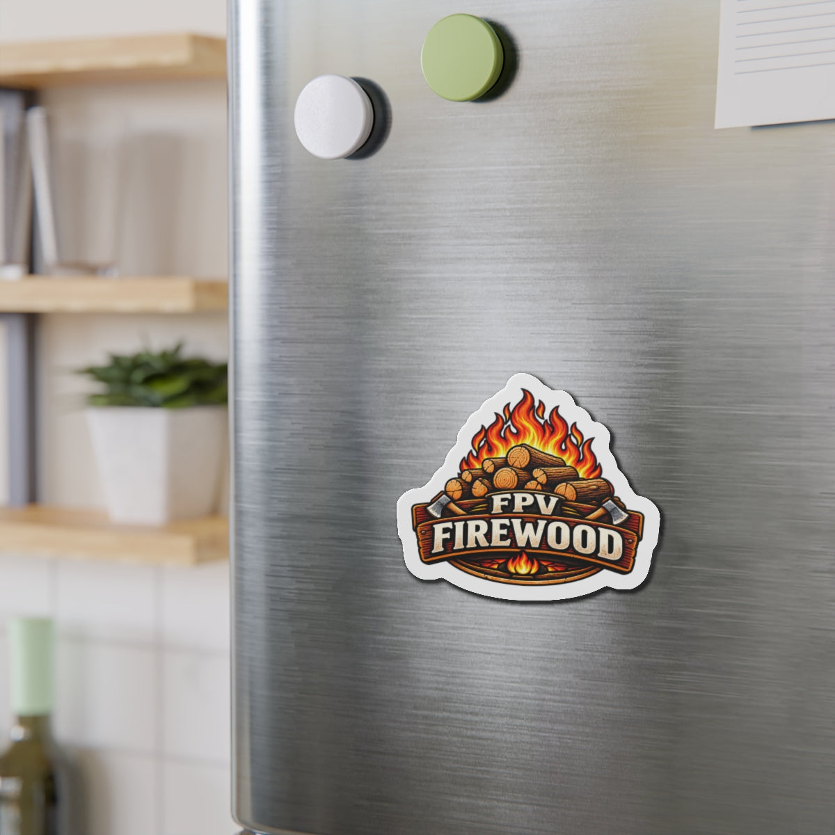 FPV Firewood Die-Cut Magnet | Campfire Logs Sticker Magnet