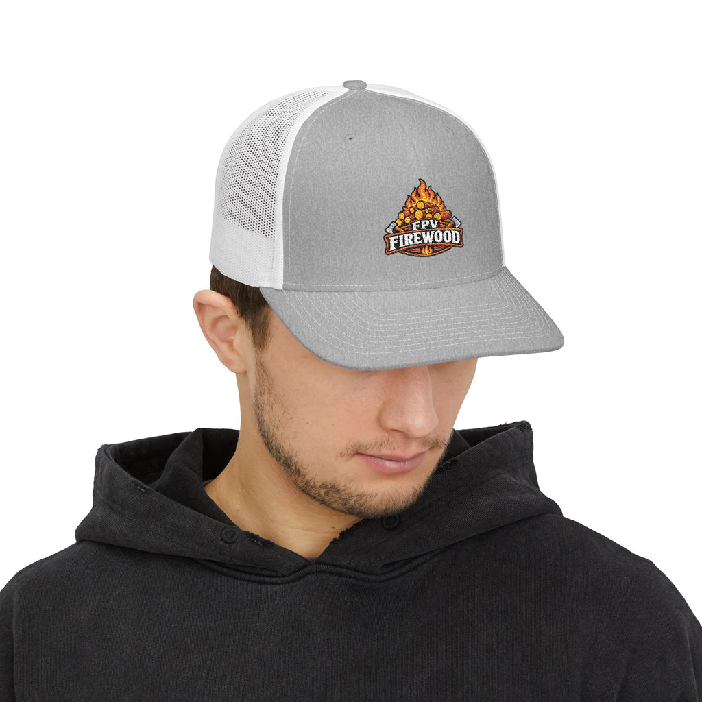 Firewood Campfire Logo Trucker Cap | Embroidered Mesh Snapback