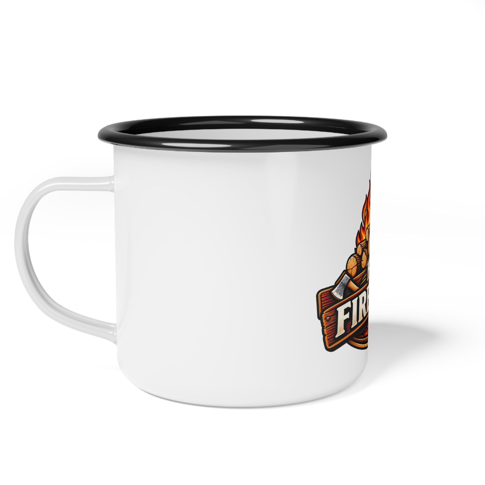 Enamel Camp Cup — "FPV Firewood" Campfire Logo Mug