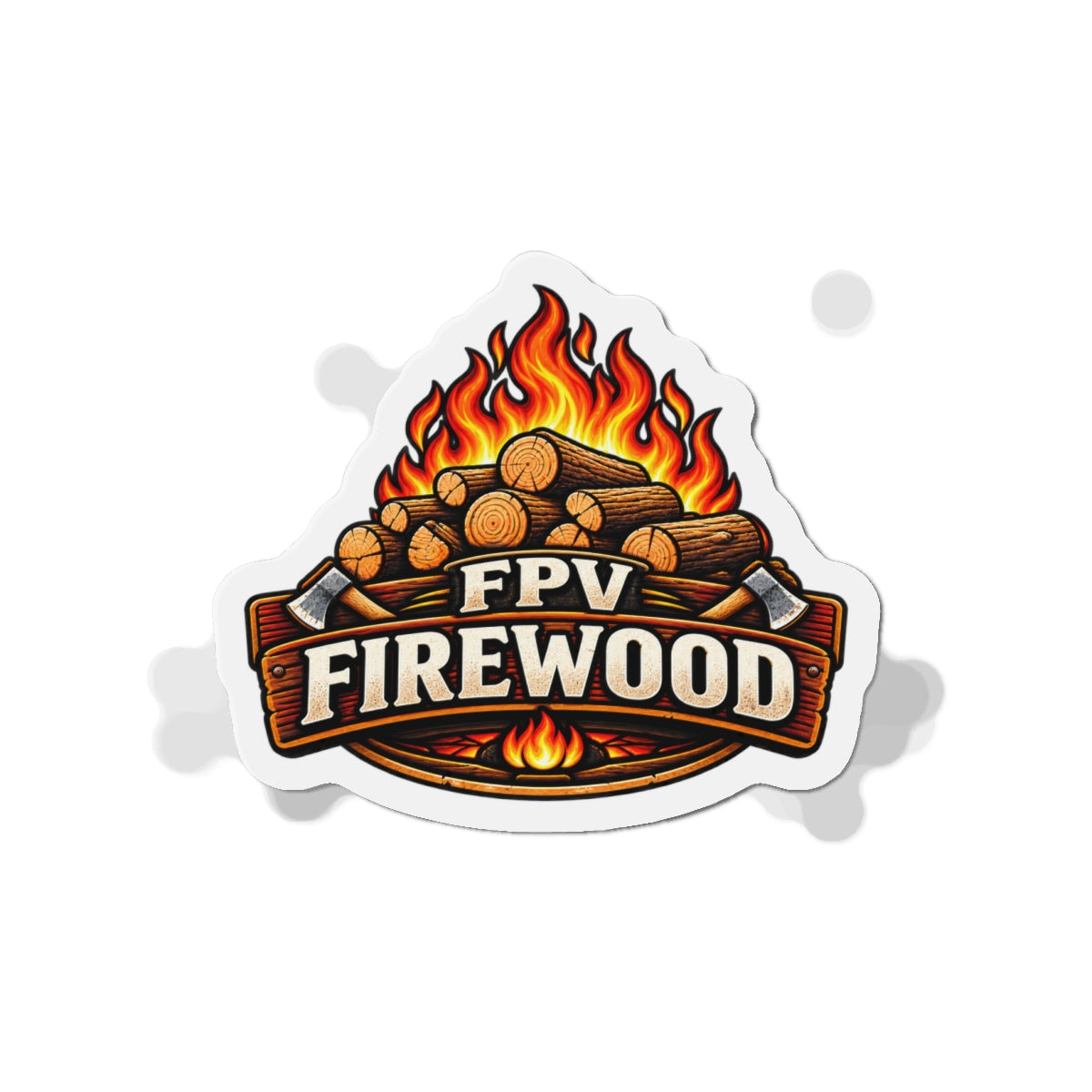 FPV Firewood Die-Cut Magnet | Campfire Logs Sticker Magnet