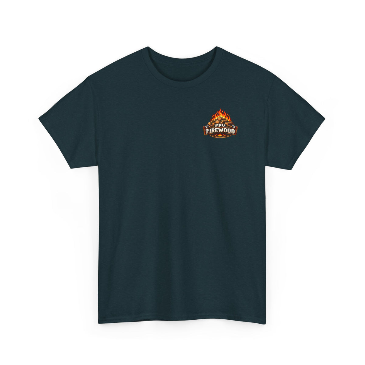 Firewood Logo T‑Shirt — Retro Campfire Graphic Tee