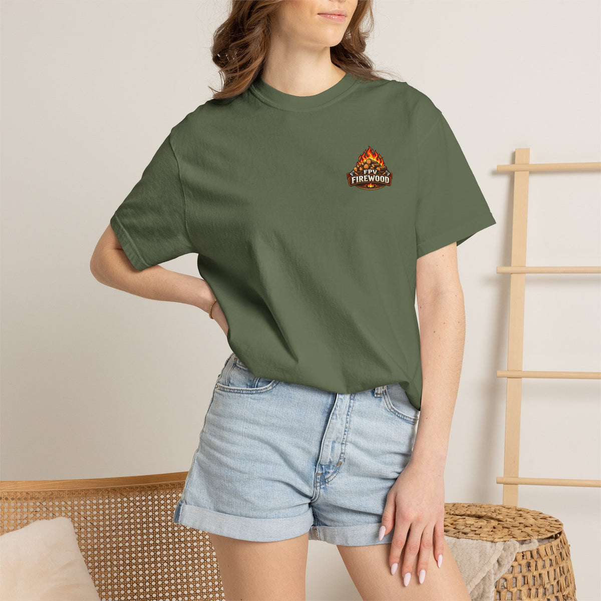 Emotional Support Tractor T-shirt | Firewood Logo Chest