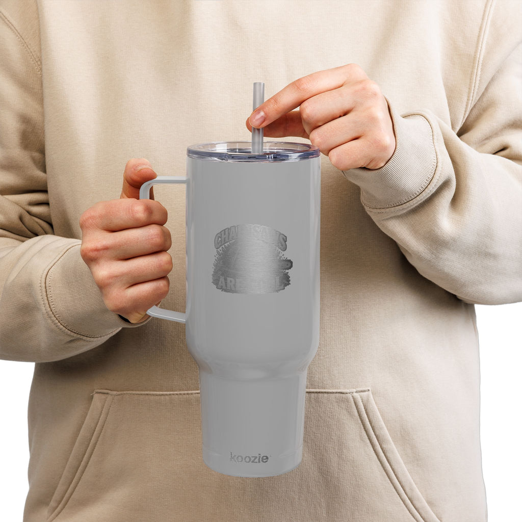 40oz Engraved Travel Tumbler - 'Chainsaws Are Cool' Stainless Insulated Cup with Lid