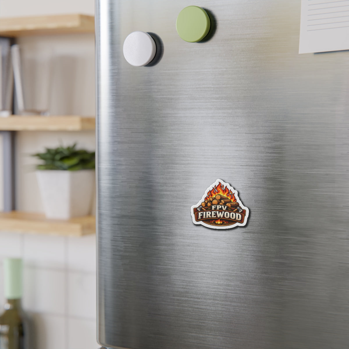 FPV Firewood Die-Cut Magnet | Campfire Logs Sticker Magnet