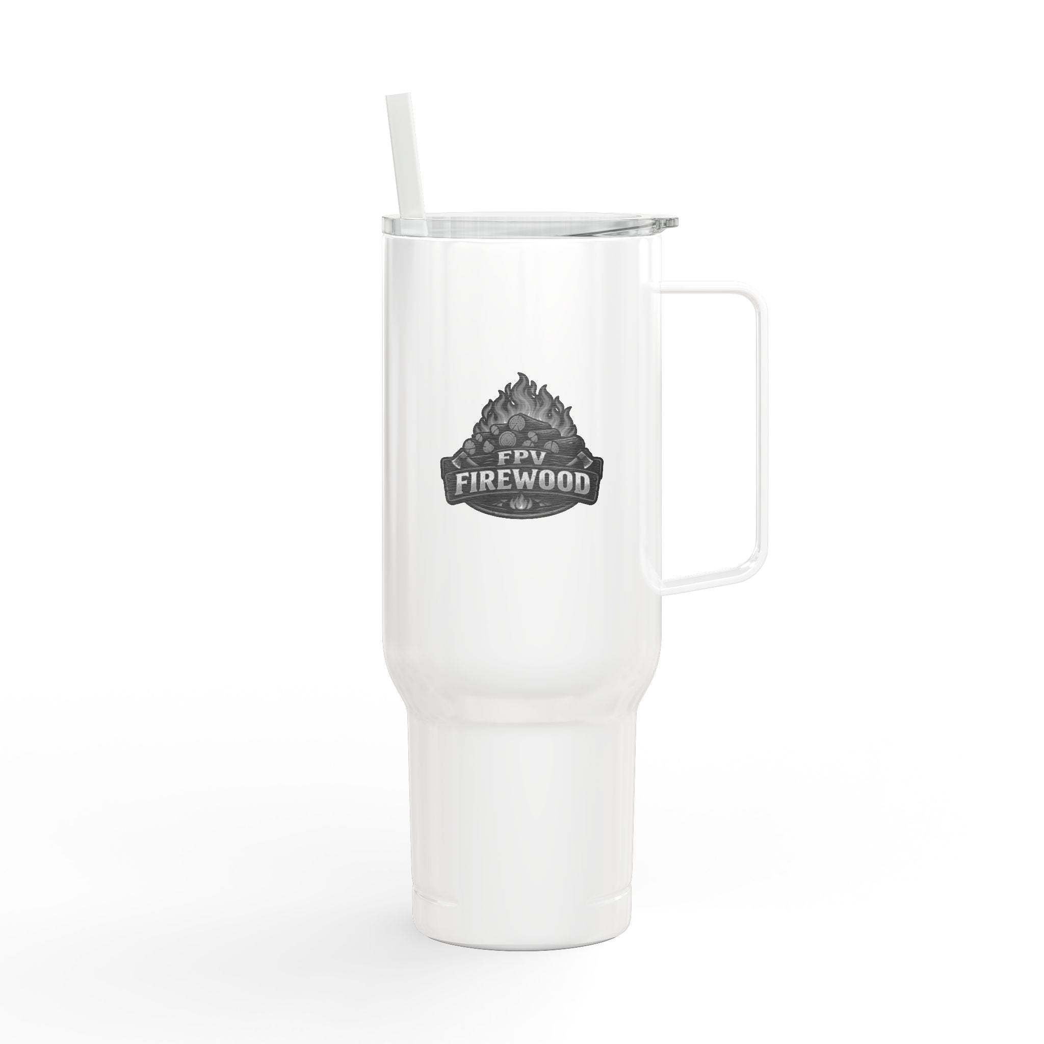 40oz Engraved Travel Tumbler - 'Chainsaws Are Cool' Stainless Insulated Cup with Lid