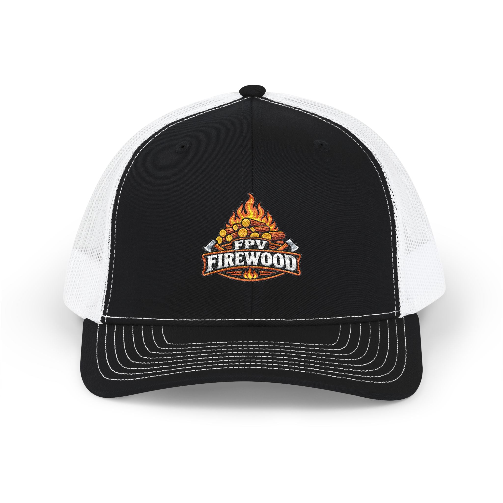 Firewood Campfire Logo Trucker Cap | Embroidered Mesh Snapback