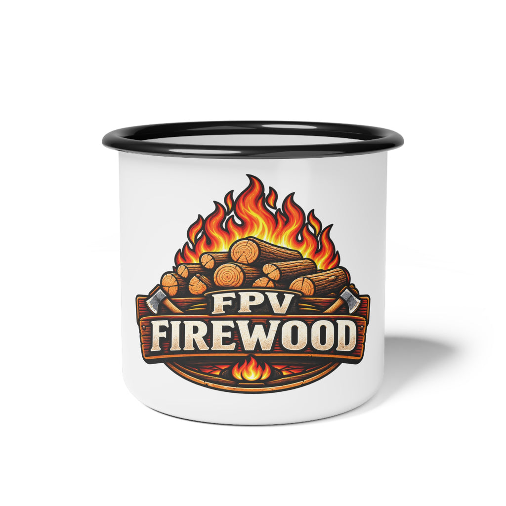 Enamel Camp Cup — "FPV Firewood" Campfire Logo Mug